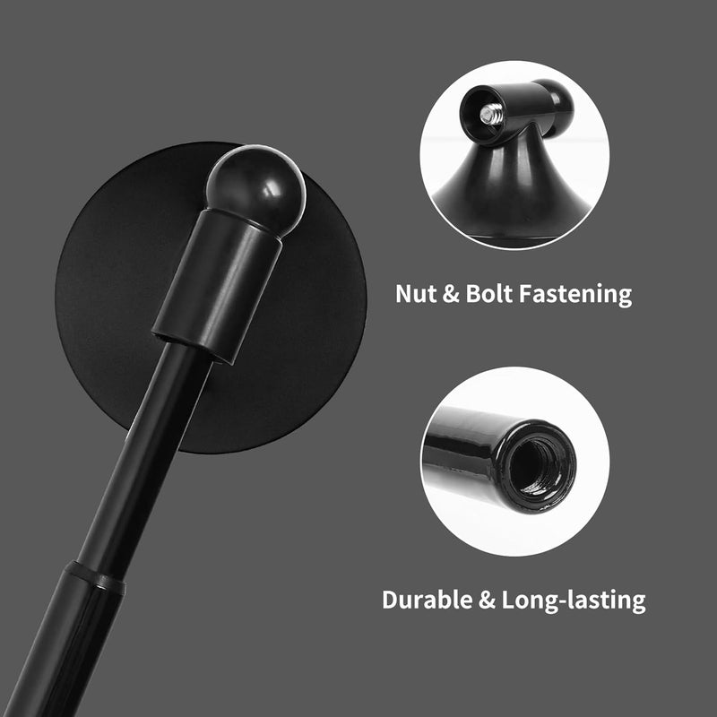 INSFITY Heavy Duty Magnetic Curtain Rods for Metal Door (16-28" Pack 2 Black) Magnetic Cafe Curtain Rod with Strong Magnet & Suction-Cup (Patent Pending) - Image 5